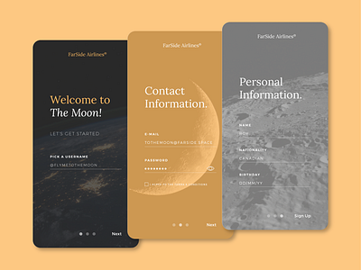 Sign Up app dailyui moon space ui uidesign