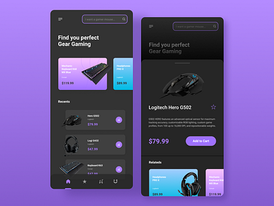 Gear Gaming Shop app app concept app design concept figma gadgets gamer gaming gaming shop gear keyboard gamer mouse shop