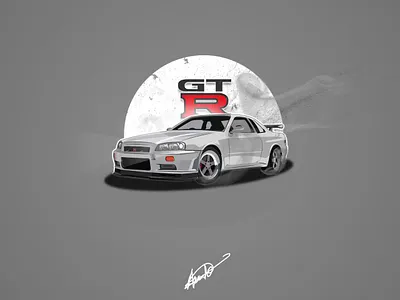 Nisssan final illusration carillustration drawing illustration vector