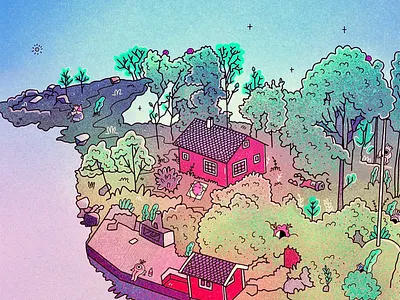 Kukuland 2d background cartoon cartoon character cartoon illustration character characterdesign cute forest home house illustration illustrator procreate