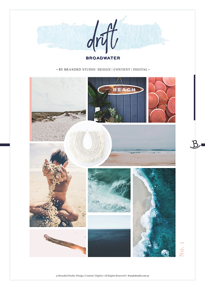 Drift Broadwater Mood Board branding design moodboard