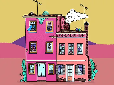 Home sweet home 2d cartoon cartoon character cartoon illustration character characterdesign cute home homesweethome house illustration illustrator procreate