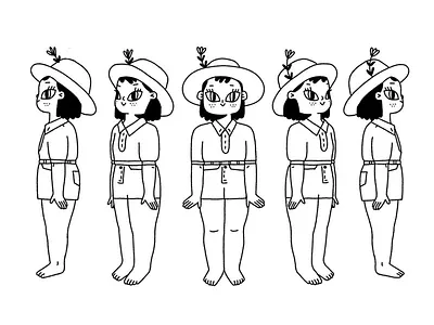 Character turnaround 2d 360 cartoon cartoon character cartoon illustration character characterdesign cute framebyframe girl illustration illustrator procreate turnaround