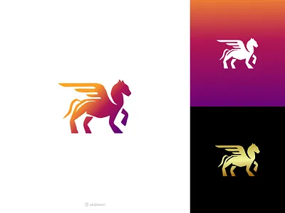 Pegasus creative horse logo logo design minimal negative space sale simple simple logo