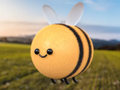 Little Bee 3d 3d art adobe photoshop animation character character design cinema4d design illustration redshift