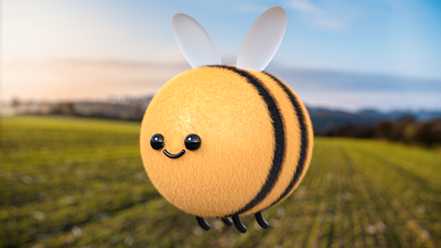 Little Bee 3d 3d art adobe photoshop animation character character design cinema4d design illustration redshift