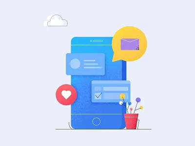 Office illustration branding design email flowers illustration iphone line love ui web