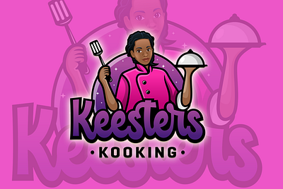 keesters kooking chef cookies cooking design food girl logo logo design mascot restaurant taste vector woman