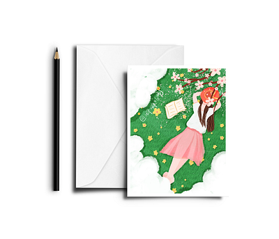 A girl in a nap illustration