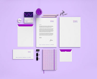 Sama - Print Design branding branding and identity branding design case study corporate identity design graphic design logo mockup mockups navy presentation print psd purple rebrand style guide swag typography visual identity