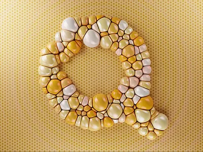 Q - 36 Days of Type 2020 36 days of type 3d abstract blender cycles geometry procedural shapes type type art