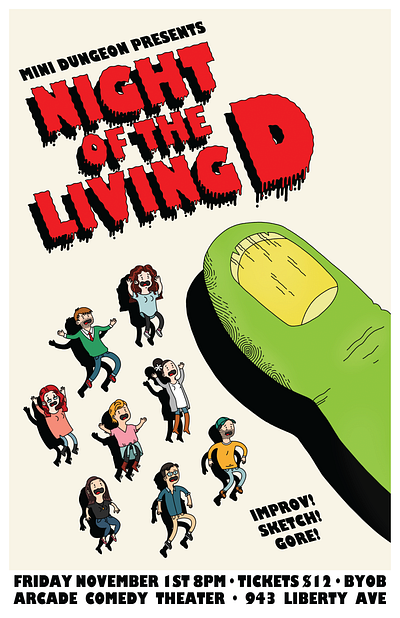 Night of the Living D iillustration poster procreate scream zombies