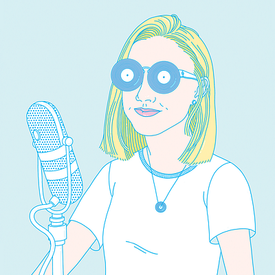 Katie O on the Radio dj editorial illustration procreate radio