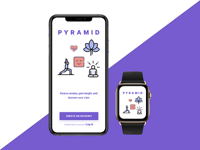 Pyramid - Application for for Managing the Anxiety and Stress adobe illustrator adobe xd illustration interaction design product design visual design