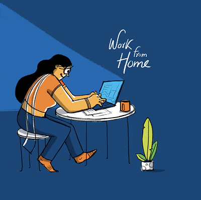 Work from Home animation branding design illustration motion graphics