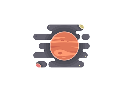 Jupiter Planet illustration 100daychallenge challenge dailyui daretodesign design flat design illustration jupiter planet solar system space vector