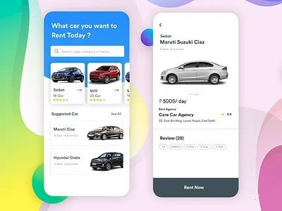 Car Rental App app development b2cinfosolutions branding carrentalapp ui ux