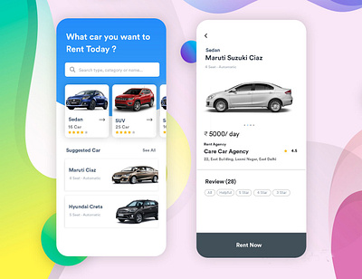 Car Rental App app development b2cinfosolutions branding carrentalapp ui ux