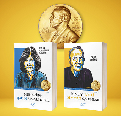 "XAN" nəşriyyatı "Nobelçilər" silsiləsi. book branding cover design illustration kitab vector