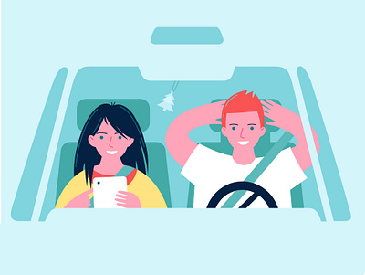 Self-driving car car man self driving smart smile technology transport woman