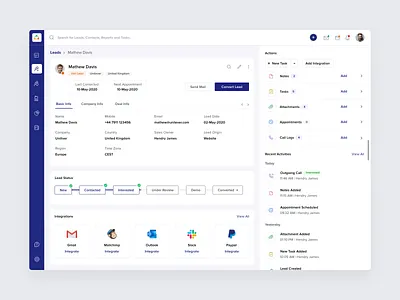 Sales CRM Web App app clean ui crm crm portal crm software design inspiration sales sales dashboard sales tool salesforce ui uidesign ux web web design