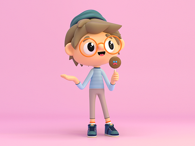 Paleta Payaso 3d c4d candy character child design illustration render