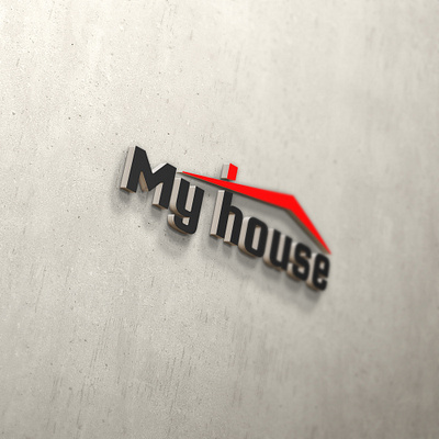 Logo "My house" branding design icon illustrator logo minimal typography vector web