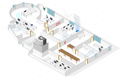 office isometric 3d illustration illustrator isometric map office vector