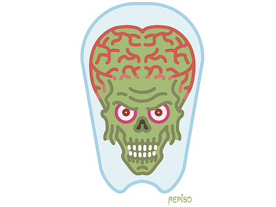 Mars Attacks adobe adobe illustrator alien art character design cinéma design dessin illustrateur illustration illustrator invasion mars attacks minimal art monstre movie tim burton topps vector