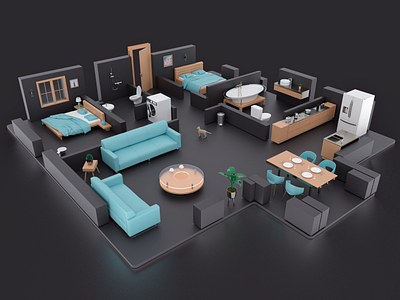 Open House 3d architecture art direction branding c4d concept house illustration iran modeling redshift tehran uiux webdesign