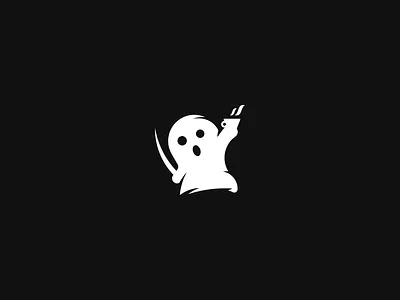 Ghost Coffee branding clean coffee coffee shop ghost logo logo design monochromatic monochrome playful playful logo roaster roasters roastery simple