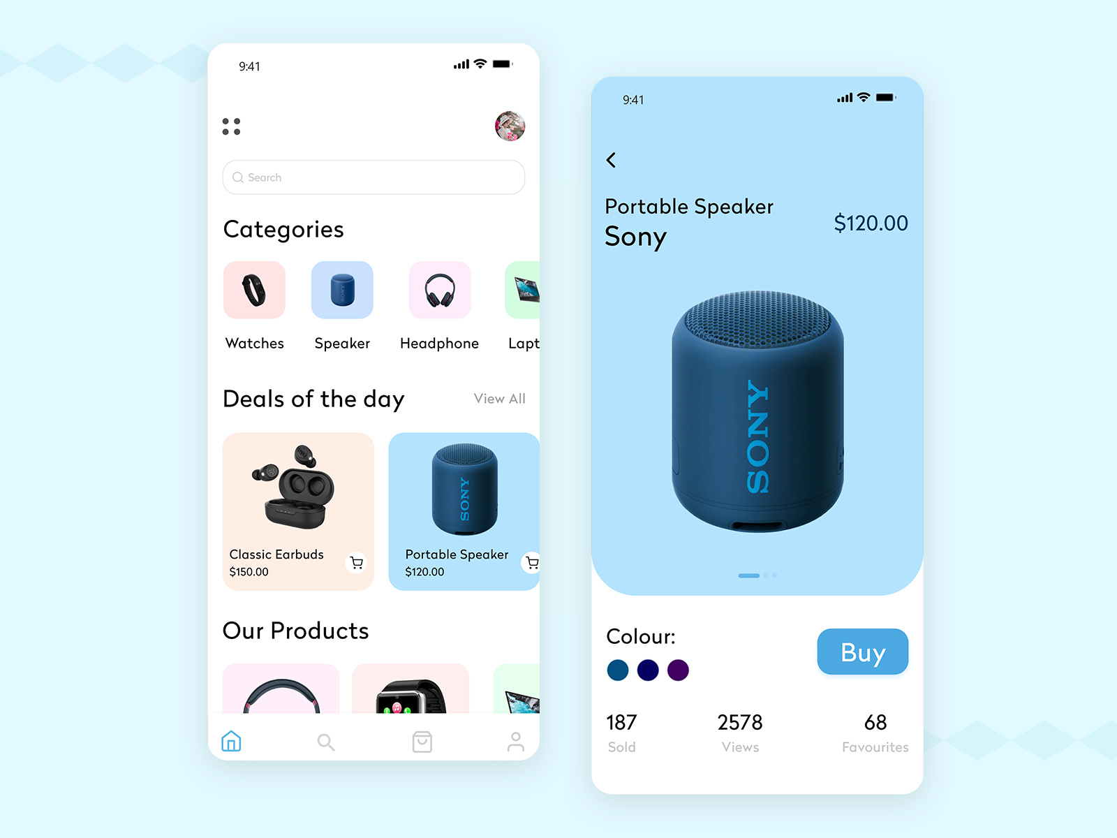 Mobile App for Electronic Store by aPurple on Dribbble