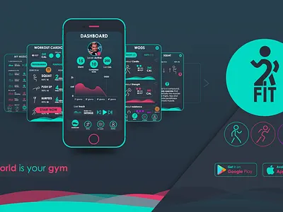 2 FIT - App fitness adobe illustrator adobexd app banner concept creative design design app fitness flat graphics grapicdesign landingpage prototype sport sports ui ux visual visual design