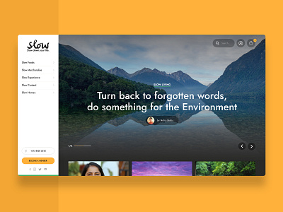 Slow Life concept design life typography ui ux web webdesign website