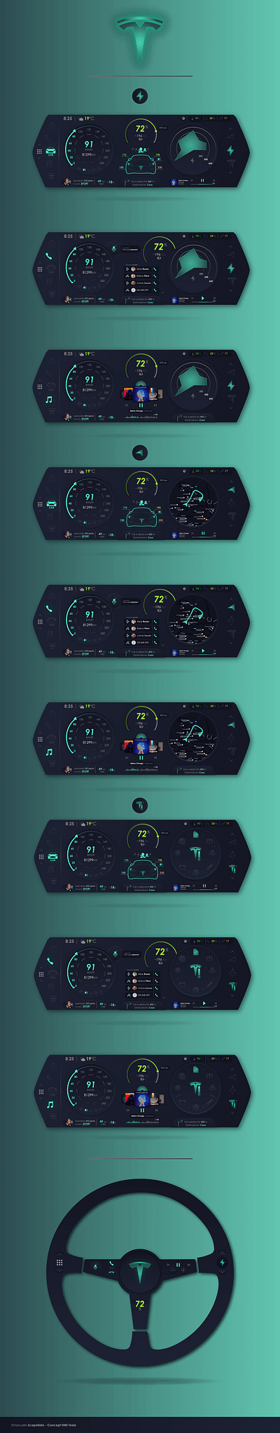 TESLA HMI - CONCEPT auto car color concept electric flat hmi human interface machine minimal prototype shade supercar tesla ui uidesign ux uxdesign visual design