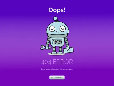 Sad Robot Error app design illustration minimal web