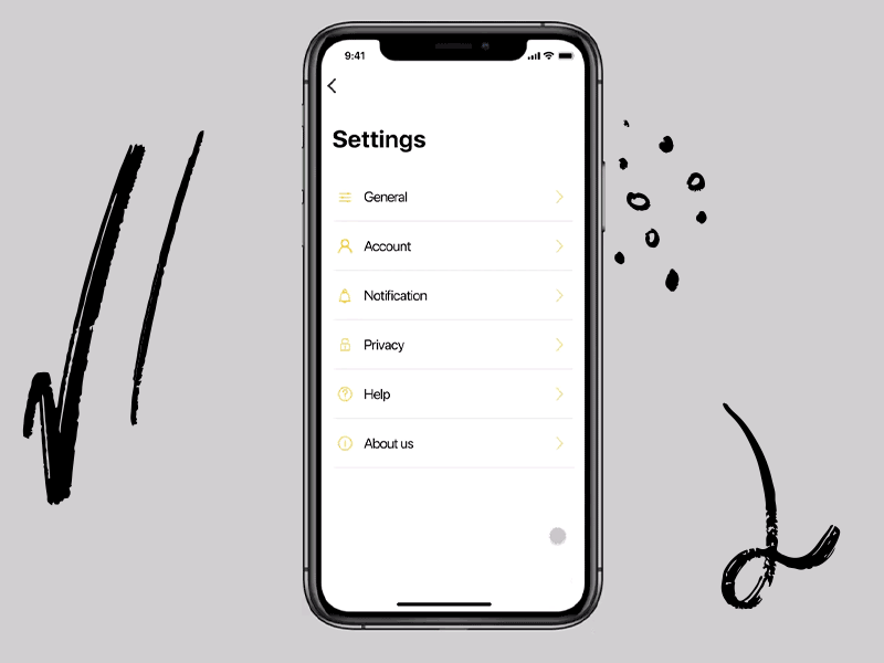 Daily UI #007 - Settings adobe photoshop animated gif animation dailyui design figma minimal notifications settings settings ui ui user experience user experience ux ux white