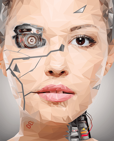 CYBORG - LOWPOLY adobe photoshop character computer cyber cyber woman cyborg eyes face human illustrator iron look low poly low polygon lowpoly lowpolyart polygon robot robots woman