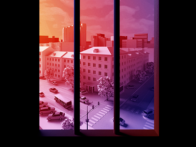 View from the Window 2020 3d city covid 19 illustraion kyiv landscape sketchup window