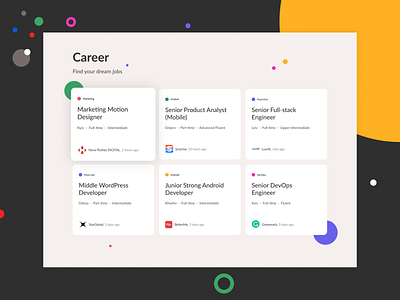 Career Layout clear design creative design design digital dribbble illustration inspiration minimal typography uidesign user interface