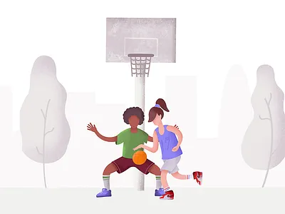 Basket Court basket basketball court illustration players procreate
