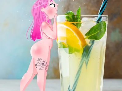 Mojito ! character curve cute digital illustration digitalart illustration mojito procreate procreate art summer tattoo
