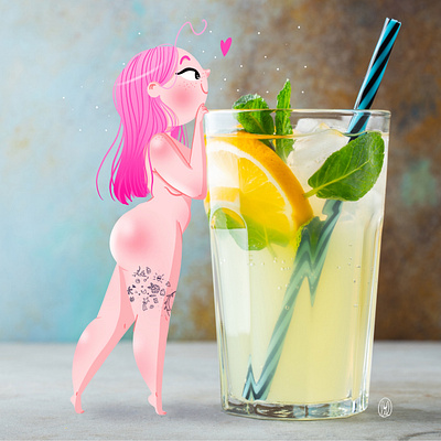 Mojito ! character curve cute digital illustration digitalart illustration mojito procreate procreate art summer tattoo