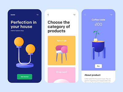 Mobile App - Bardo app clean colors design illustration minimal mobile mobile app ui ux