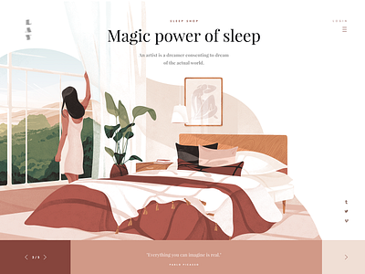 Illustration for the laysleep.com (part 2) art bedroom branding character cover design download freebies header hero hero image illustration ios love noise sunrise team texture ui