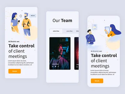 Brainic UI Mobile 2d after effects animation blue brand branding character clean creative flat graphic design illustration illustrator interface logo minimal ui uiux vector web design