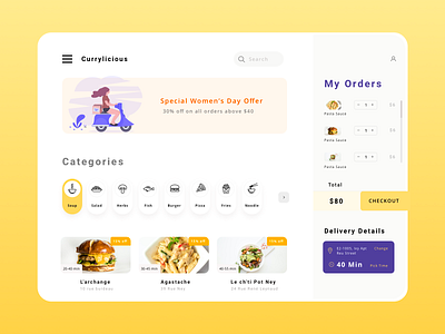 Food Ordering App Exploration UX and UI app food ordering app ui food ordering app ux icon illustration interface modern restaurant app saas saas app ui ui ux user interface for food ux