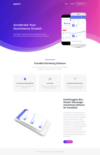 Ecomnuggets Landing Page bootstrap front end webdesign