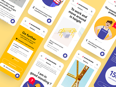 Mobile website - Protectionbtp branding clean construction design identity illustration minimal mobile mobile site protection uidesign uiux workers