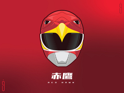 RED HAWK design flat illustration illustrator power rangers super sentai vector